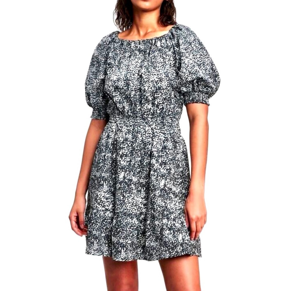 NWT GAP 100% Cotton Casual Black White Print Dress